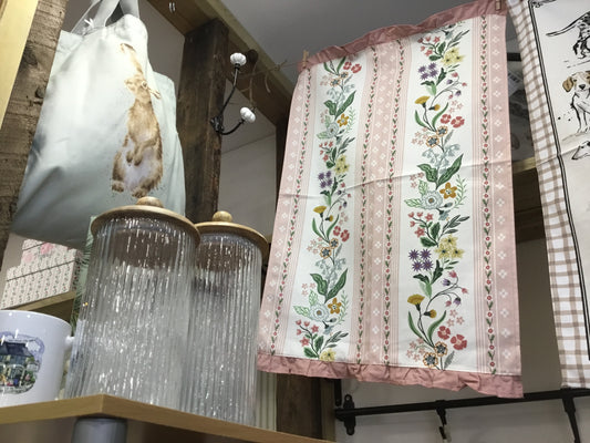 Ulster Weavers tea towel. Petals and Prose design