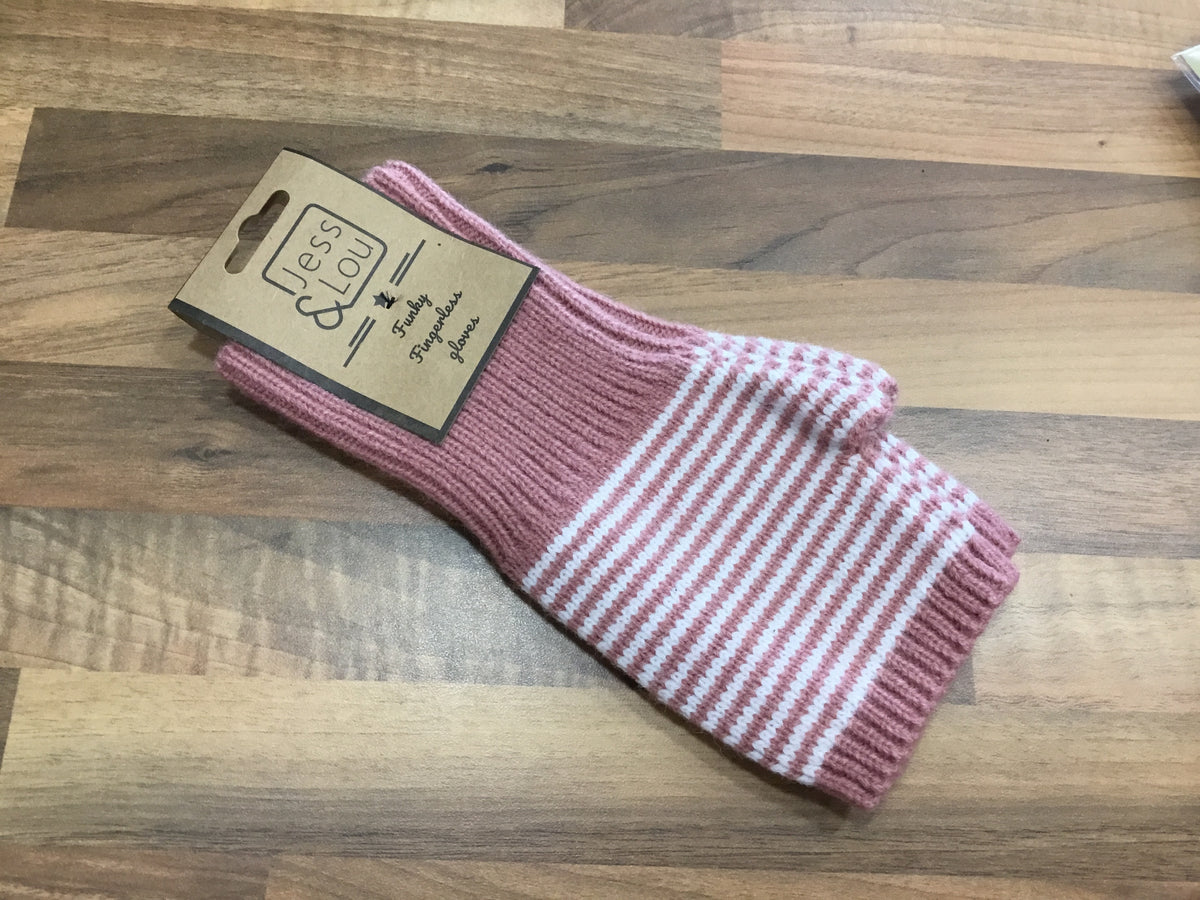 Pink cosy fingerless gloves