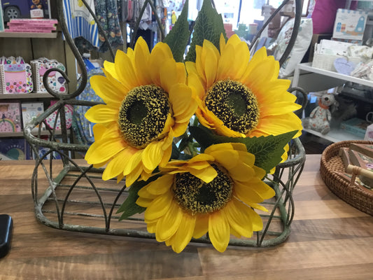 Bunch of faux sunflowers