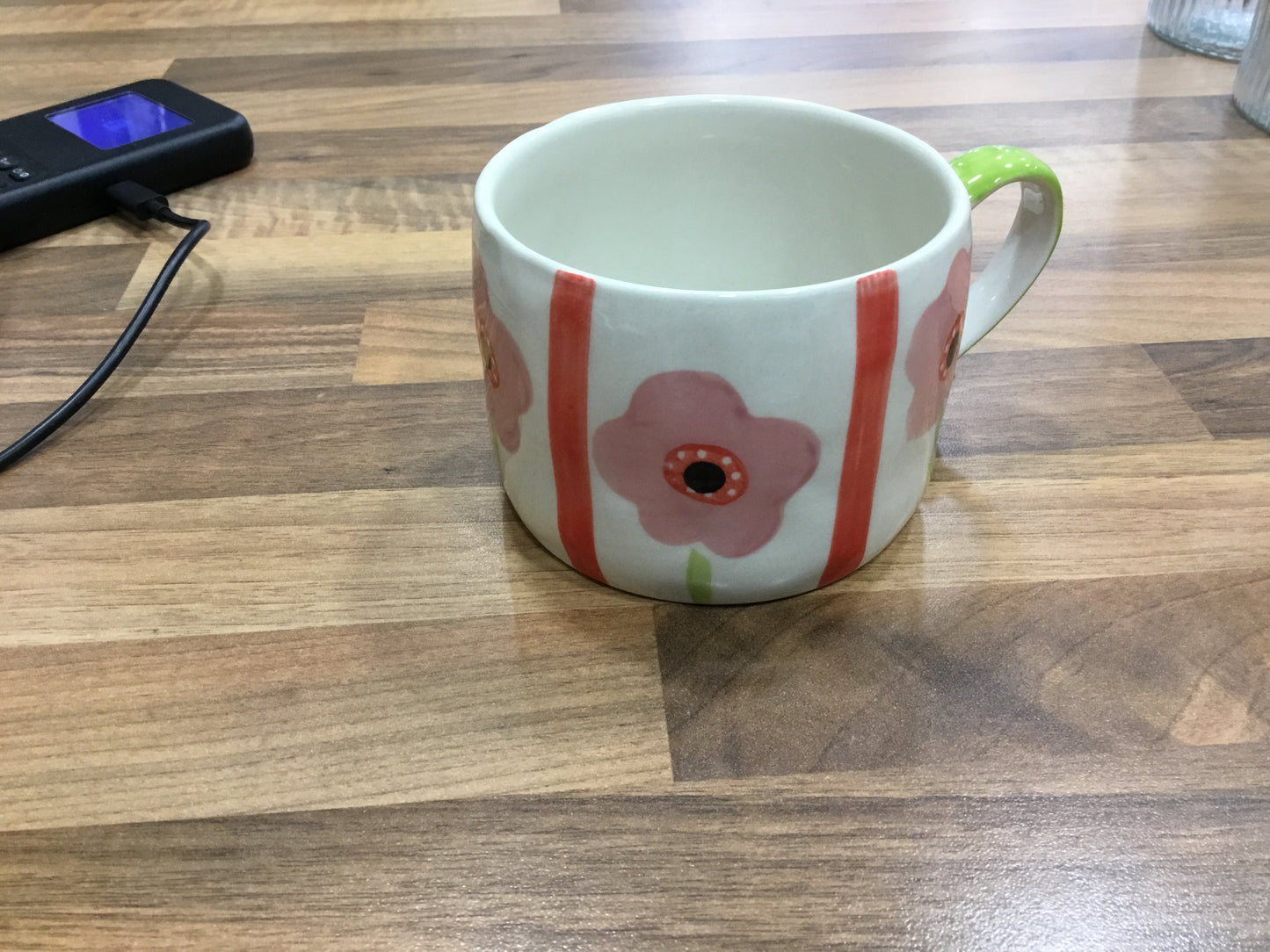 Ceramic floral or striped ceramic mug
