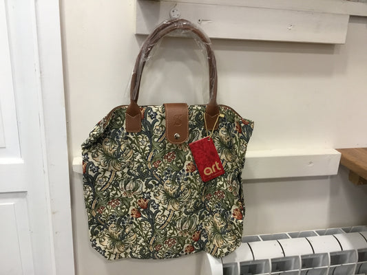 Golden Lily Design foldable bag by Signare Tapestry