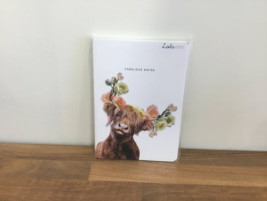 Lola Design - Floral cow notebook