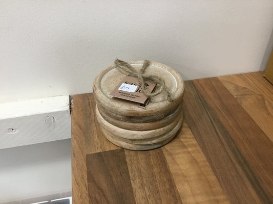 Button mango wood coasters