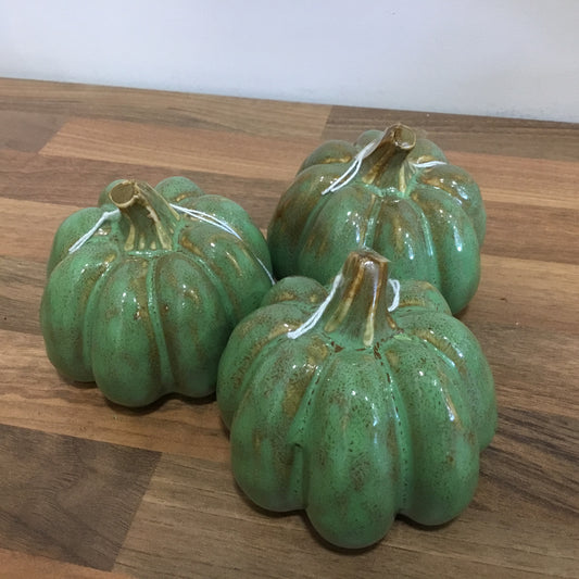 Green stoneware pumpkin