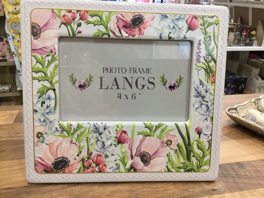 Ceramic floral photo frame