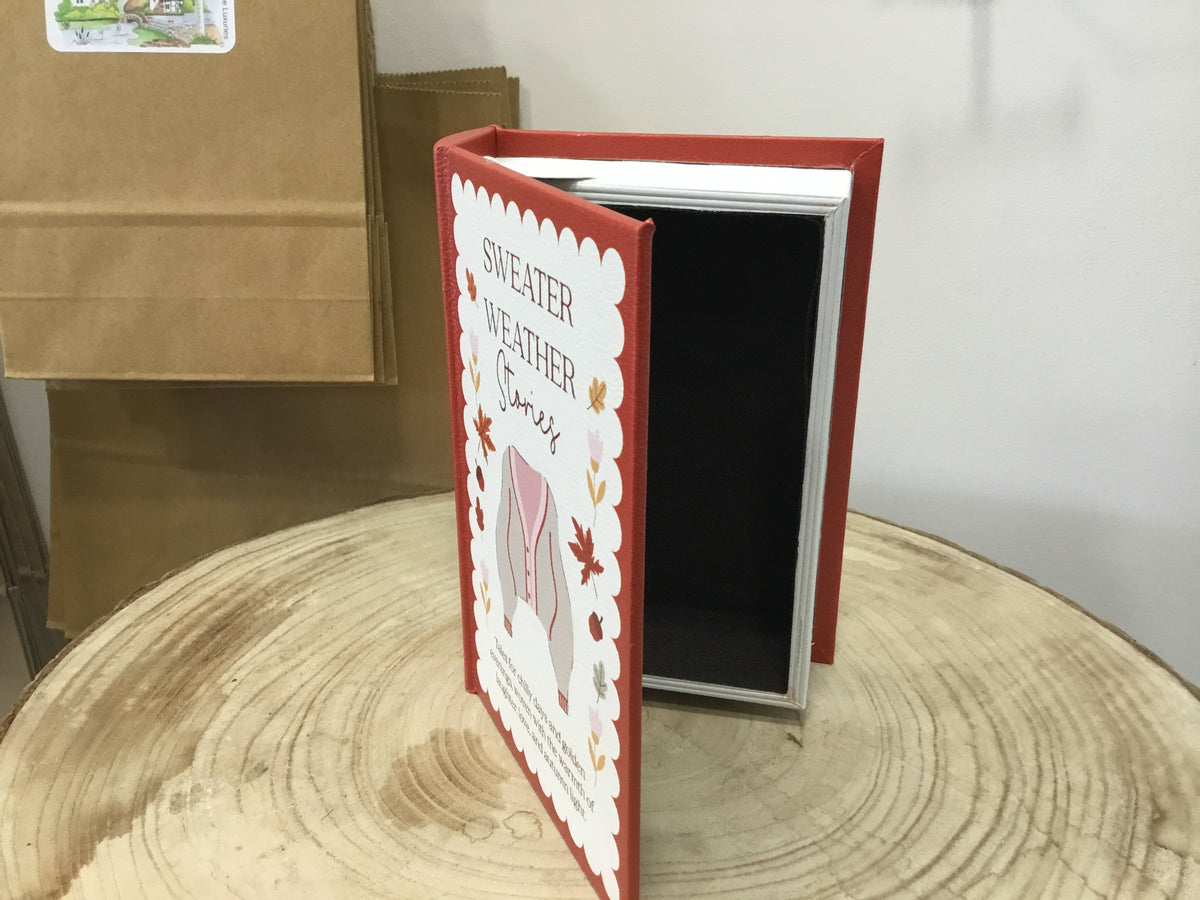 Storage in 3 different book designs.