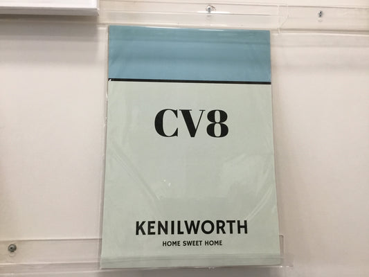 CV8 Kenilworth. Print. Light blue.