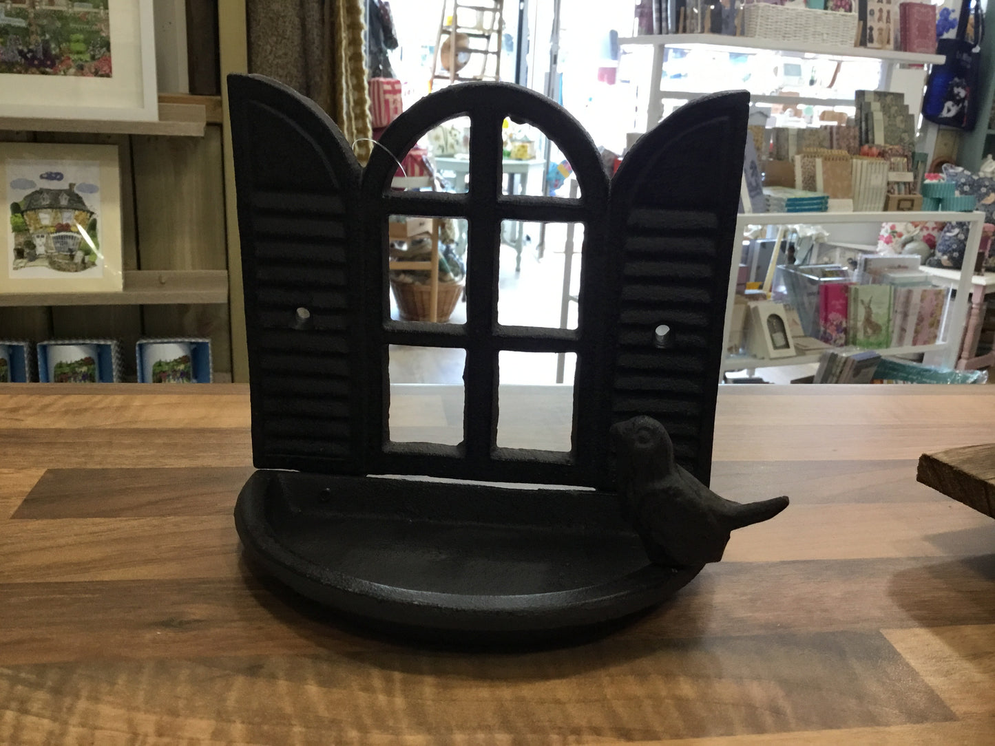 Cast Iron wall hanging bird feeder