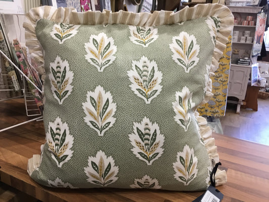 Sessile Leaf Feather Filled Cushion in Sage