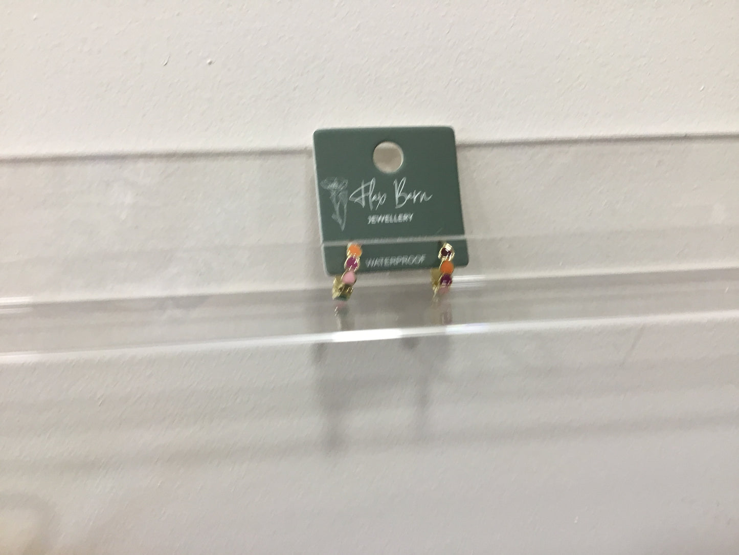 Flax barn enamel heart earrings