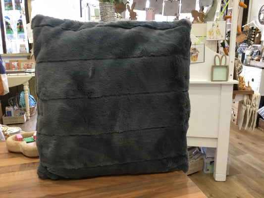 Dark grey fur cushion
