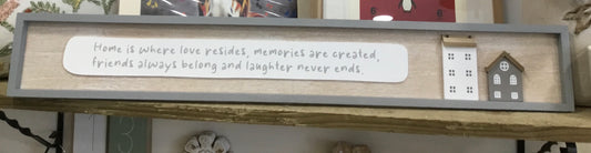 Home wooden plaque
