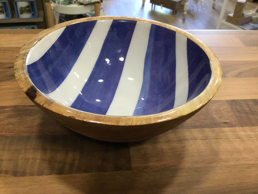 Mango wood bowl - sea blue