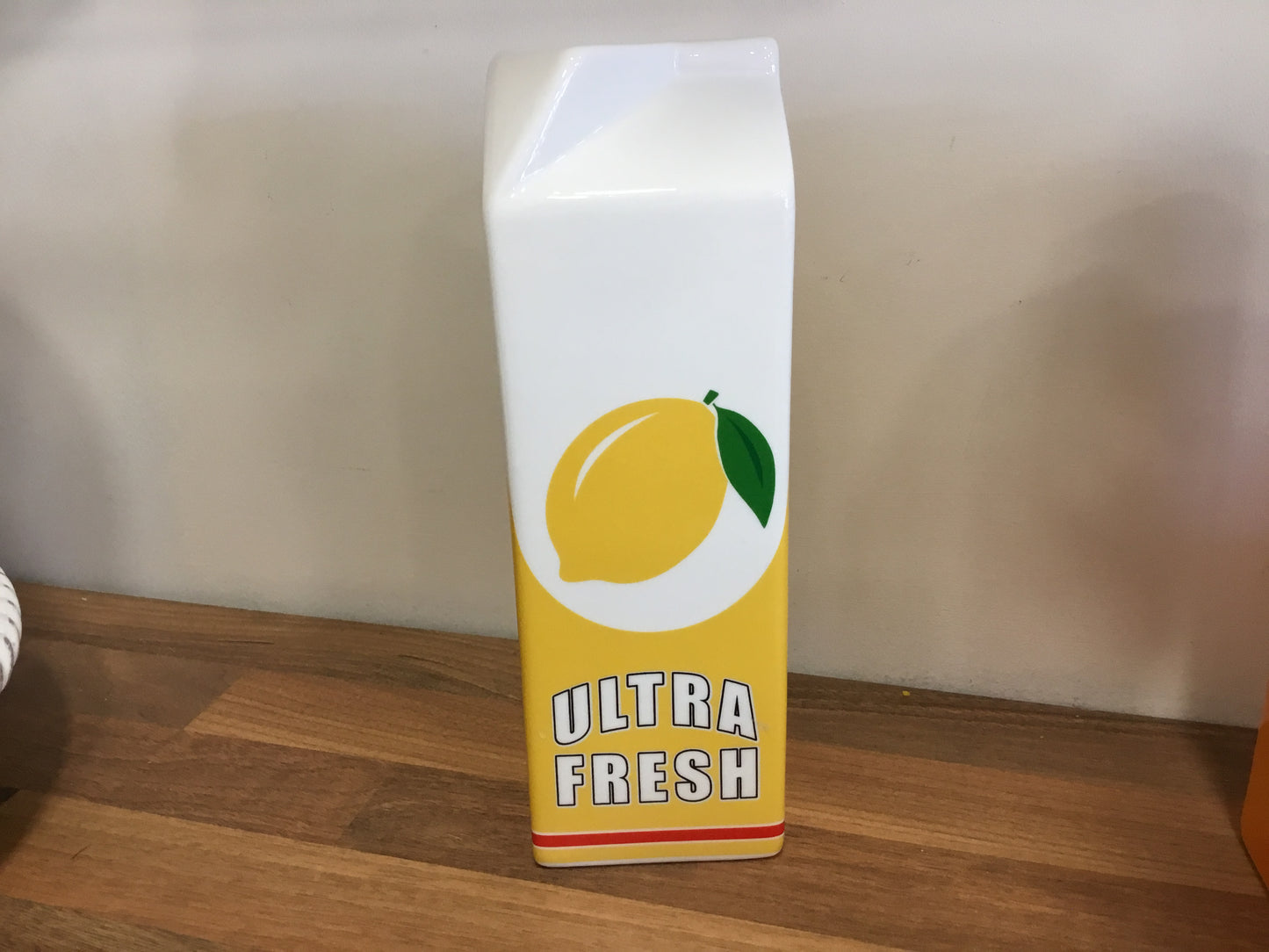 Ceramic lemon carton vase