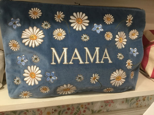 Daisy Dream Mama Velvet pouch by Elizabeth Scarlett