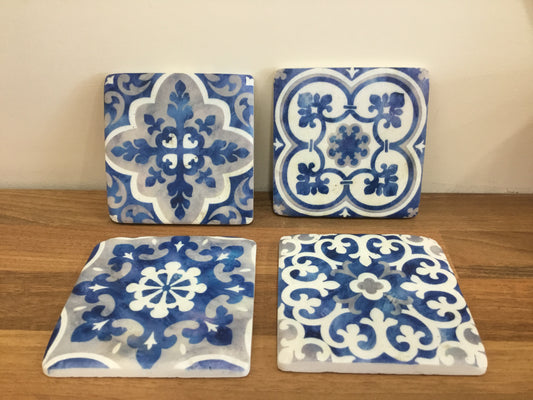 SANTORINI blue coasters