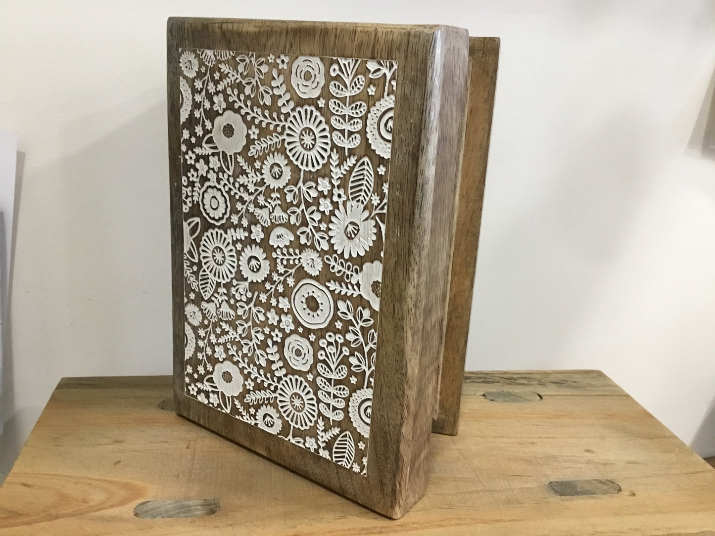 Mango Wood Floral Box