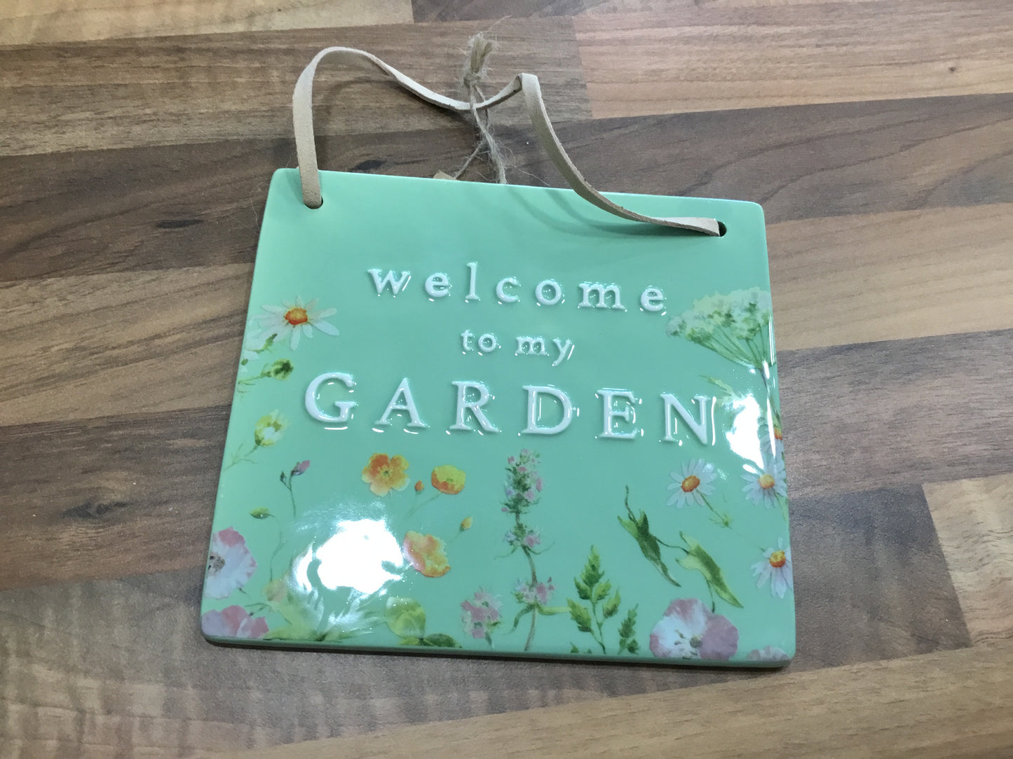 Welcome to my garden ceramic plaque