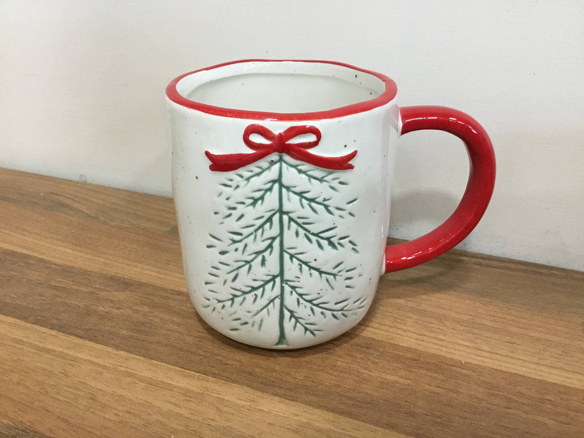 Tree and Bow Christmas Mug