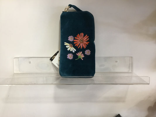 Elizabeth Scarlett Glasses Case. Rich Blue Velvet.
