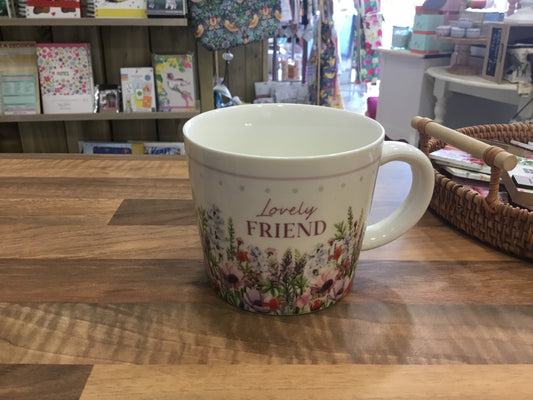 Lovely friend wildflower mug