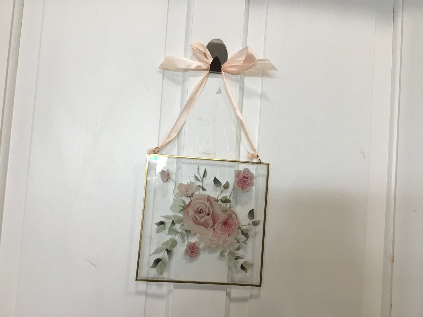 Glass floral hanging decoration