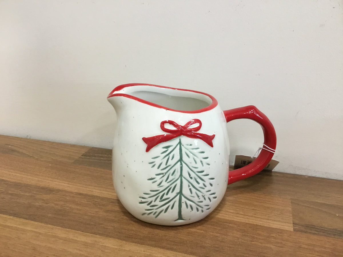 Christmas Tree and Bow Ceramic  Jug