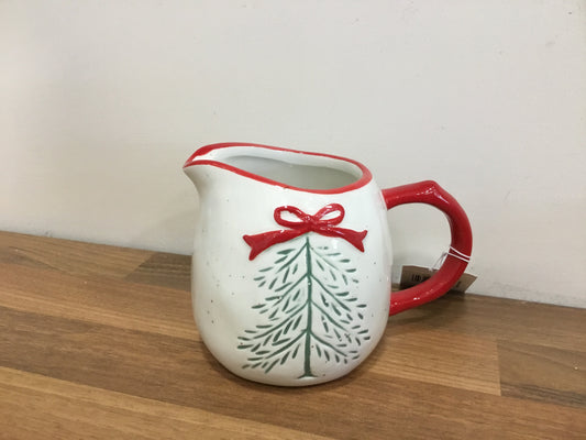 Christmas Tree and Bow Ceramic  Jug