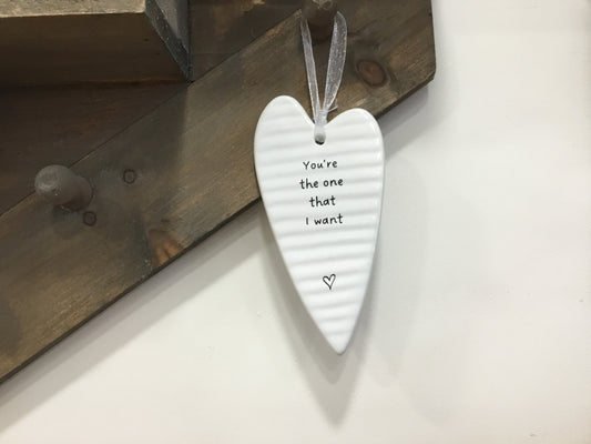 White ceramic heart